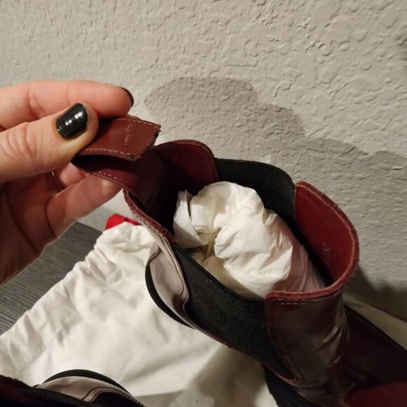 Alexander McQueen Chelsea Boot "Burgundy and Black" Size 38 - Picture 7 of 10